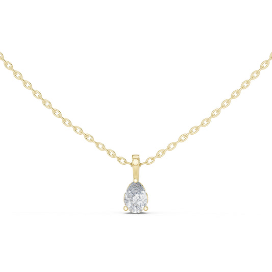 14K Yellow Gold Pear Lab-Grown Diamond Pendant for Women | Bridal Wear | Pure Carat