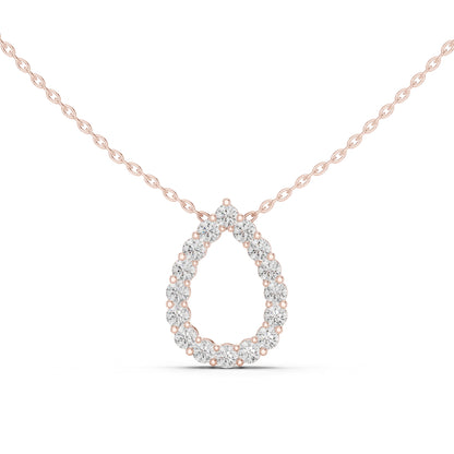 18K White Gold Round Lab-Grown Diamond Pendant for Women | Engagement | Pure Carat