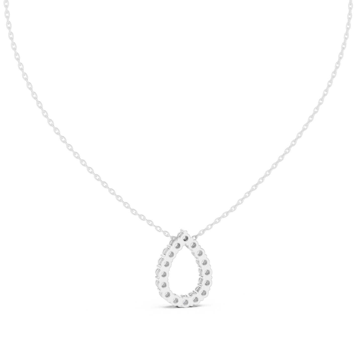 18K White Gold Round Lab-Grown Diamond Pendant for Women | Engagement | Pure Carat