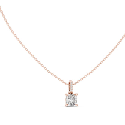 14K Yellow Gold Cushion & Round Lab-Grown Diamond Pendant for Women | Office Wear | Pure Carat