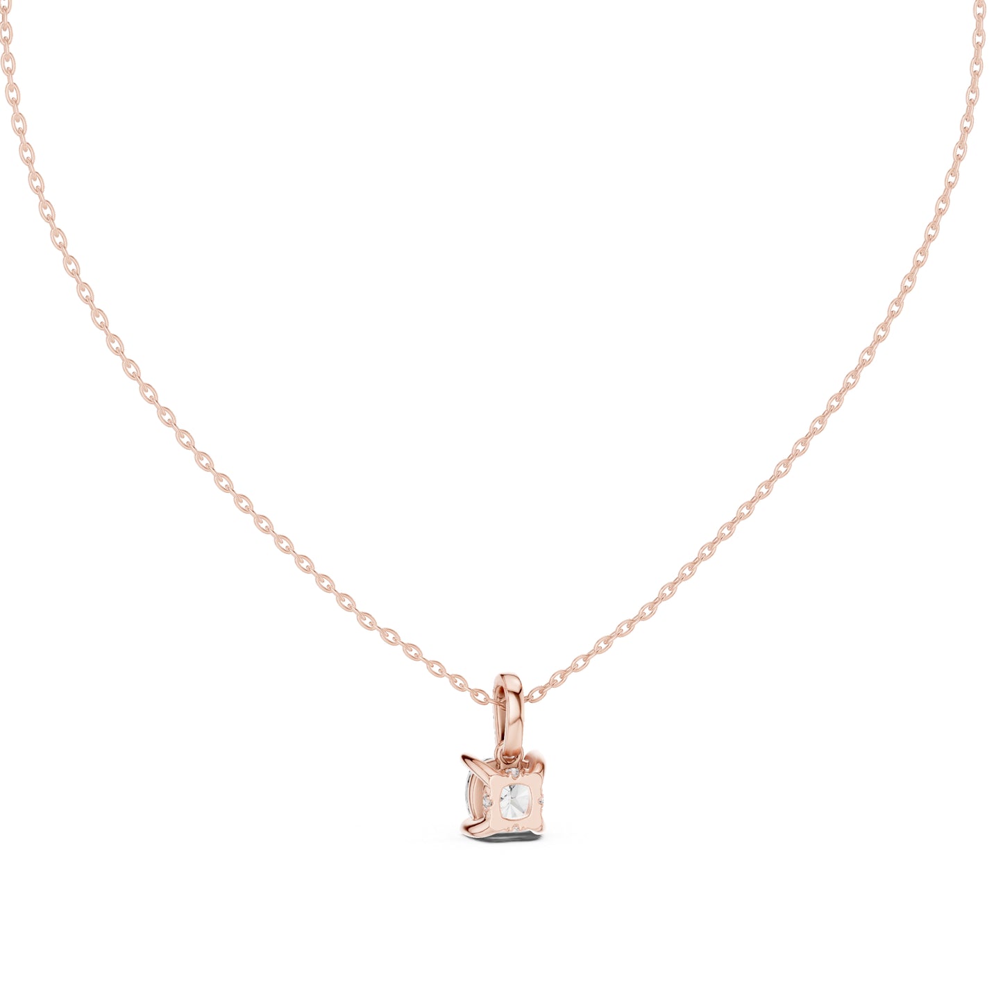 14K Yellow Gold Cushion & Round Lab-Grown Diamond Pendant for Women | Office Wear | Pure Carat