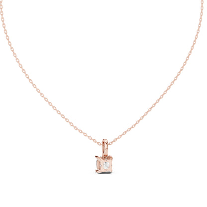 14K Yellow Gold Cushion & Round Lab-Grown Diamond Pendant for Women | Office Wear | Pure Carat