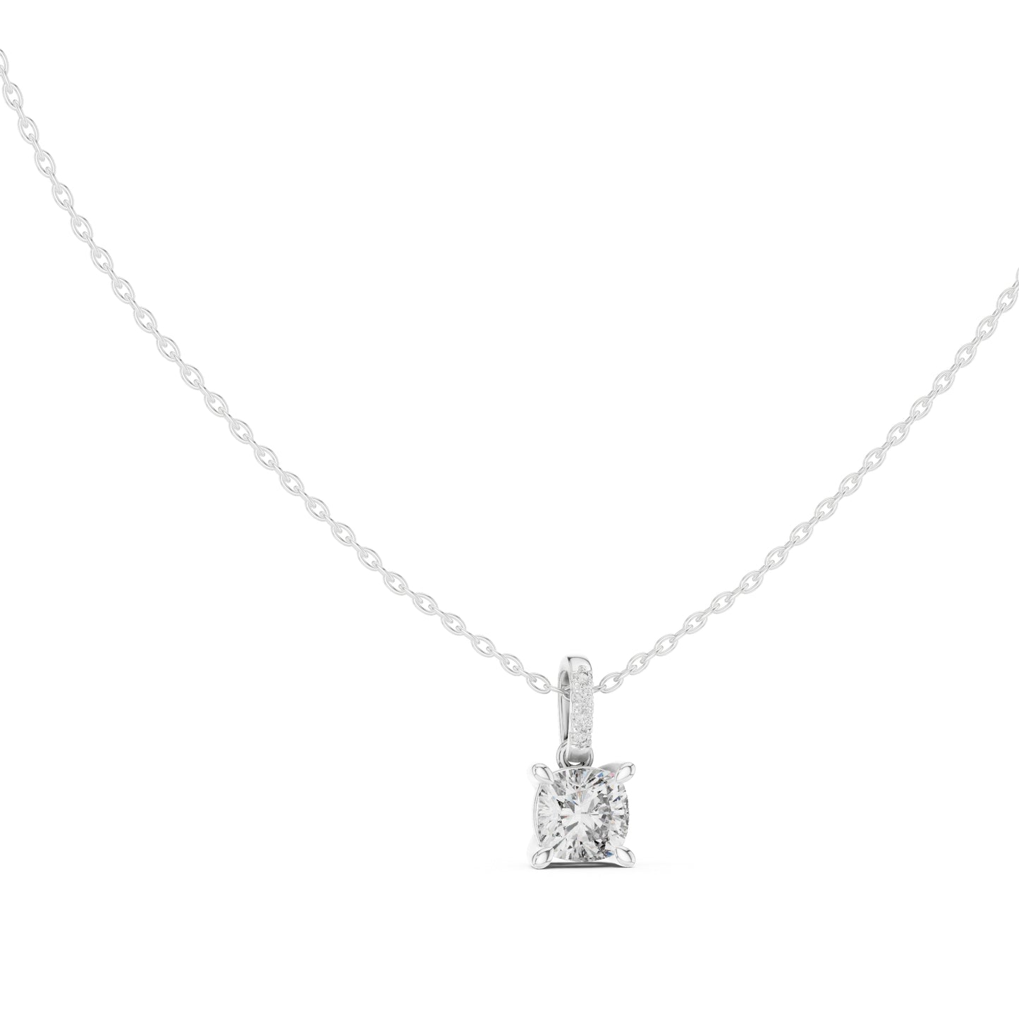 14K Yellow Gold Cushion & Round Lab-Grown Diamond Pendant for Women | Office Wear | Pure Carat