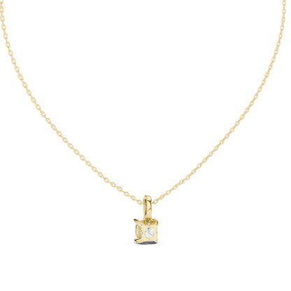 14K Yellow Gold Cushion & Round Lab-Grown Diamond Pendant for Women | Office Wear | Pure Carat