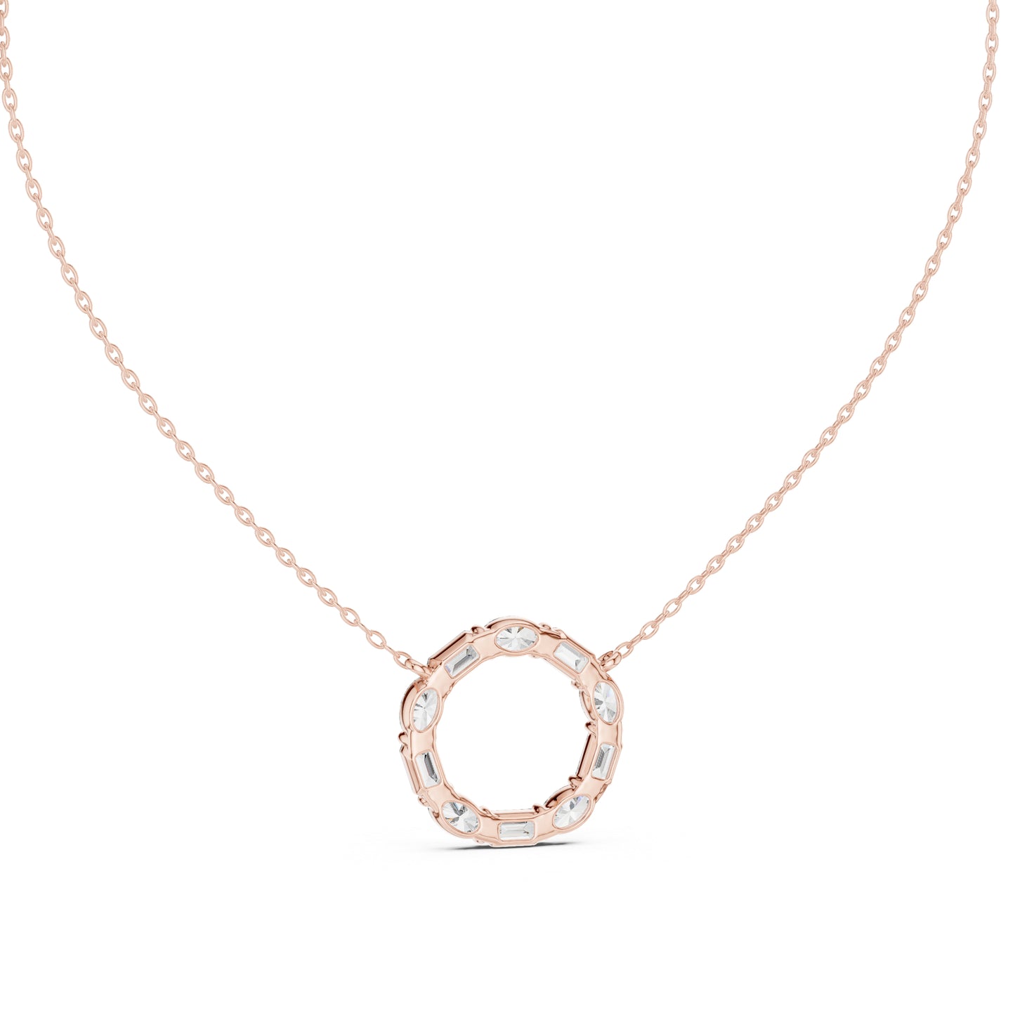 14K White Gold Oval & Emerald Lab-Grown Diamond Pendant for Women | Anniversary Gift | Pure Carat