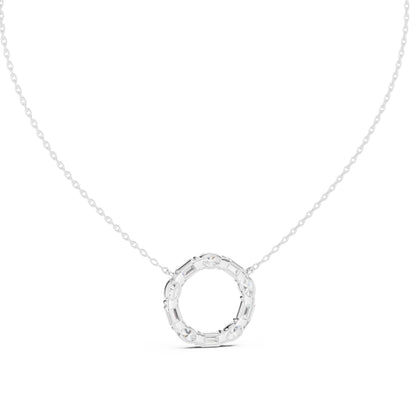 14K White Gold Oval & Emerald Lab-Grown Diamond Pendant for Women | Anniversary Gift | Pure Carat