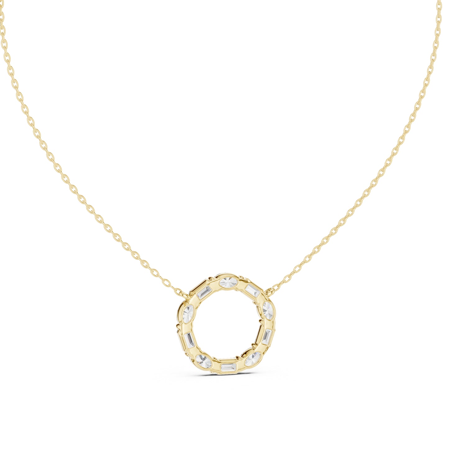 14K White Gold Oval & Emerald Lab-Grown Diamond Pendant for Women | Anniversary Gift | Pure Carat