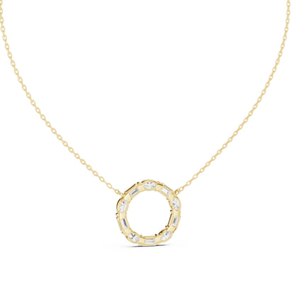 14K White Gold Oval & Emerald Lab-Grown Diamond Pendant for Women | Anniversary Gift | Pure Carat