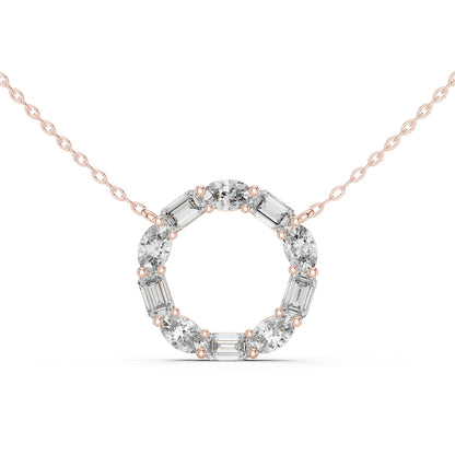 14K White Gold Oval & Emerald Lab-Grown Diamond Pendant for Women | Anniversary Gift | Pure Carat