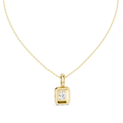 18K Yellow Gold Cushion & Round Lab-Grown Diamond Pendant for Women | Engagement | Pure Carat