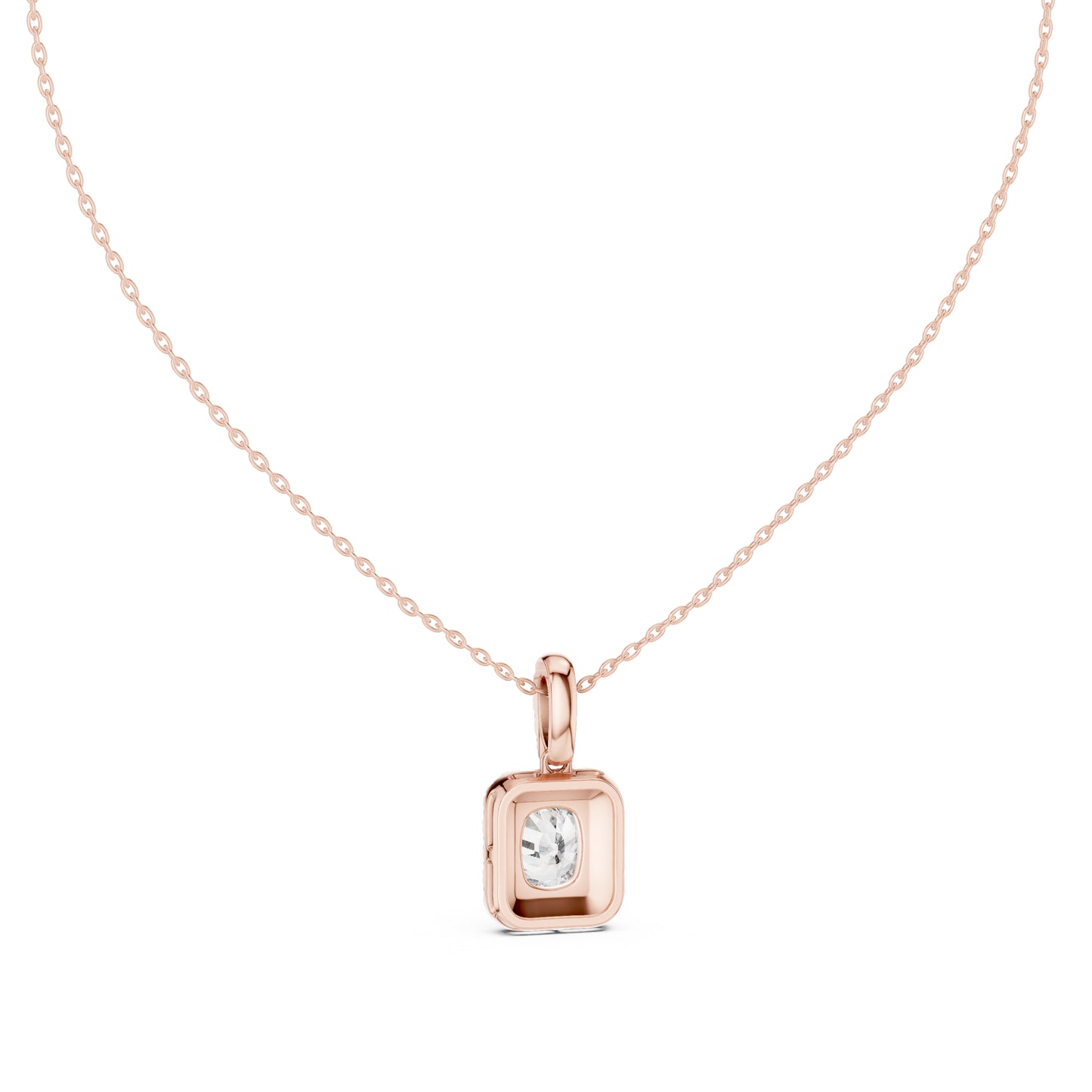 18K Yellow Gold Cushion & Round Lab-Grown Diamond Pendant for Women | Engagement | Pure Carat