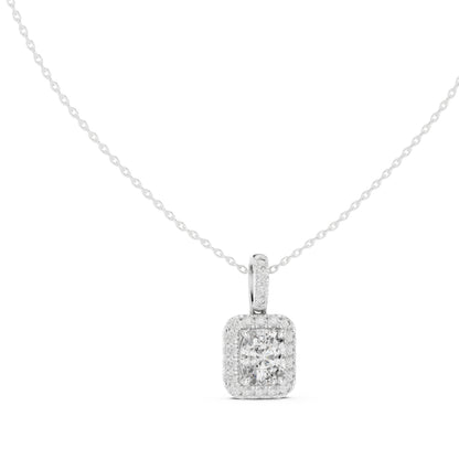 18K Yellow Gold Cushion & Round Lab-Grown Diamond Pendant for Women | Engagement | Pure Carat
