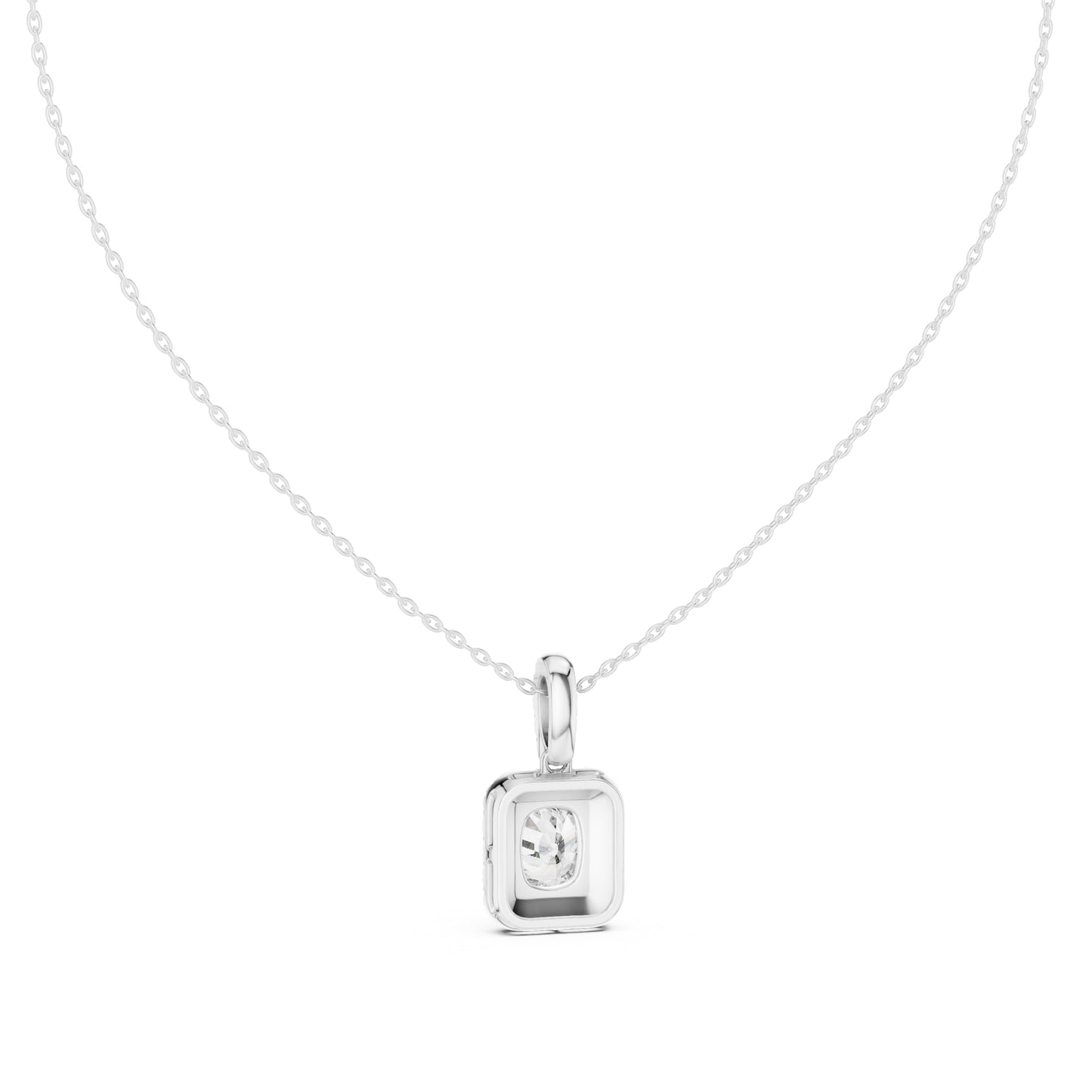 18K Yellow Gold Cushion & Round Lab-Grown Diamond Pendant for Women | Engagement | Pure Carat