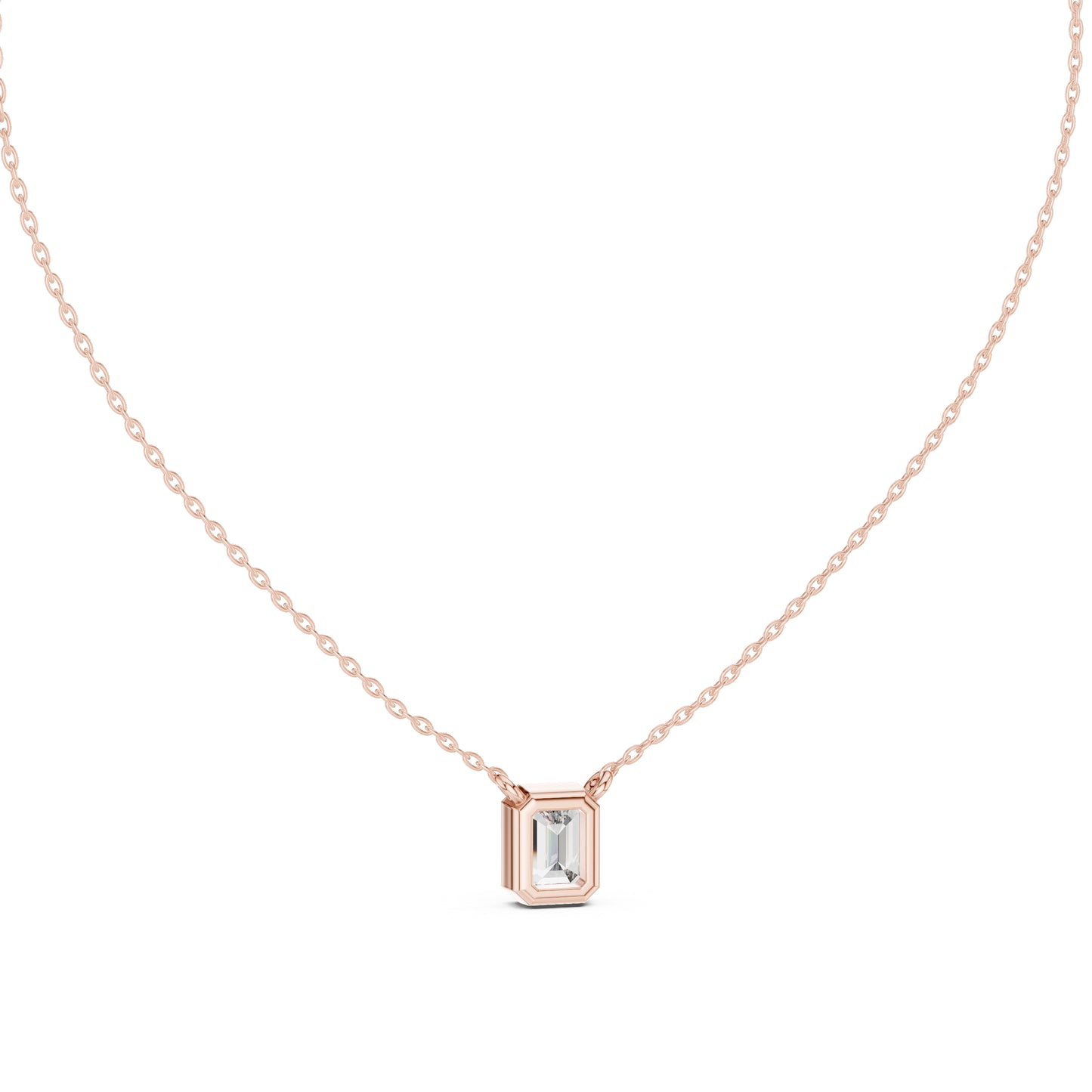 14K Rose Gold Princess Lab-Grown Diamond Pendant for Women | Wedding Wear | Pure Carat