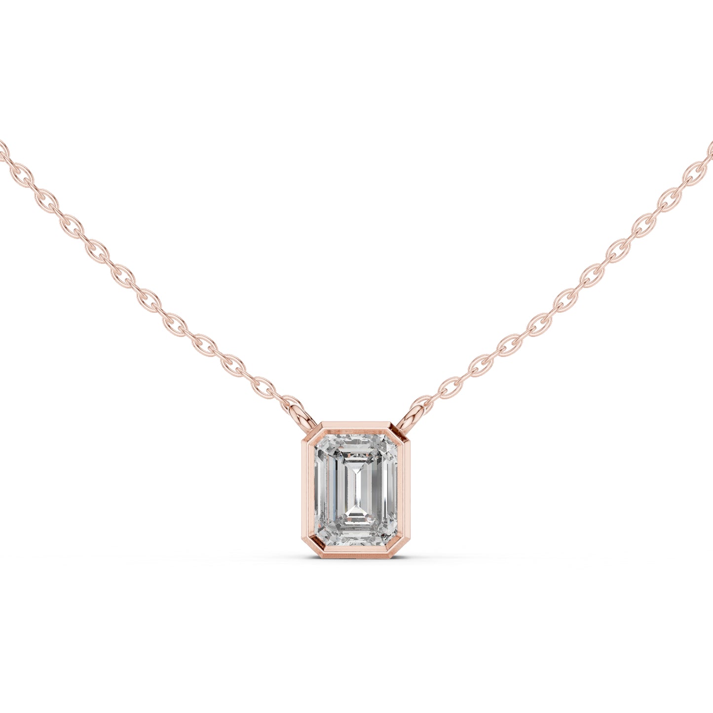 14K Rose Gold Princess Lab-Grown Diamond Pendant for Women | Wedding Wear | Pure Carat