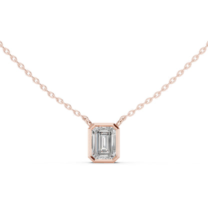14K Rose Gold Princess Lab-Grown Diamond Pendant for Women | Wedding Wear | Pure Carat