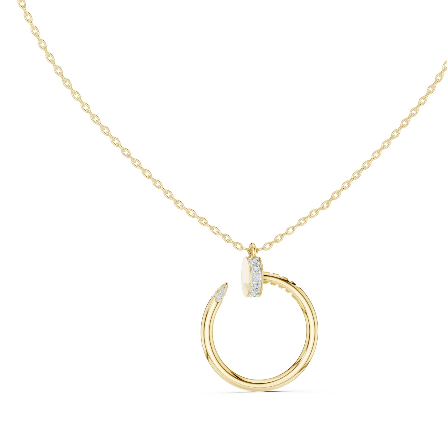 18K Yellow Gold Round Lab-Grown Diamond Pendant for Women | Anniversary Gift | Pure Carat