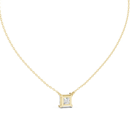 14K Yellow Gold Emerald Lab-Grown Diamond Pendant for Women | Party Wear | Pure Carat