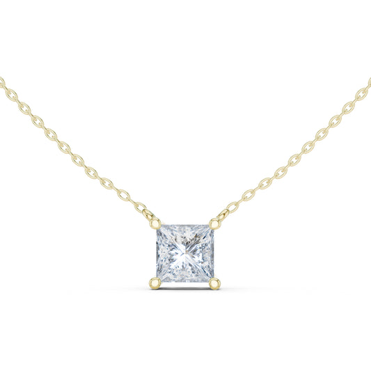 14K Yellow Gold Emerald Lab-Grown Diamond Pendant for Women | Party Wear | Pure Carat