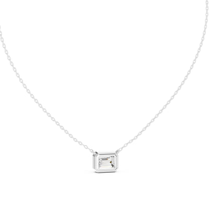 18K Yellow Gold Emerald Lab-Grown Diamond Pendant for Women | Office Wear | Pure Carat