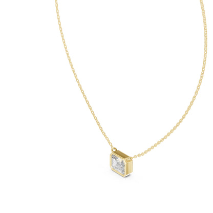 18K Yellow Gold Emerald Lab-Grown Diamond Pendant for Women | Office Wear | Pure Carat