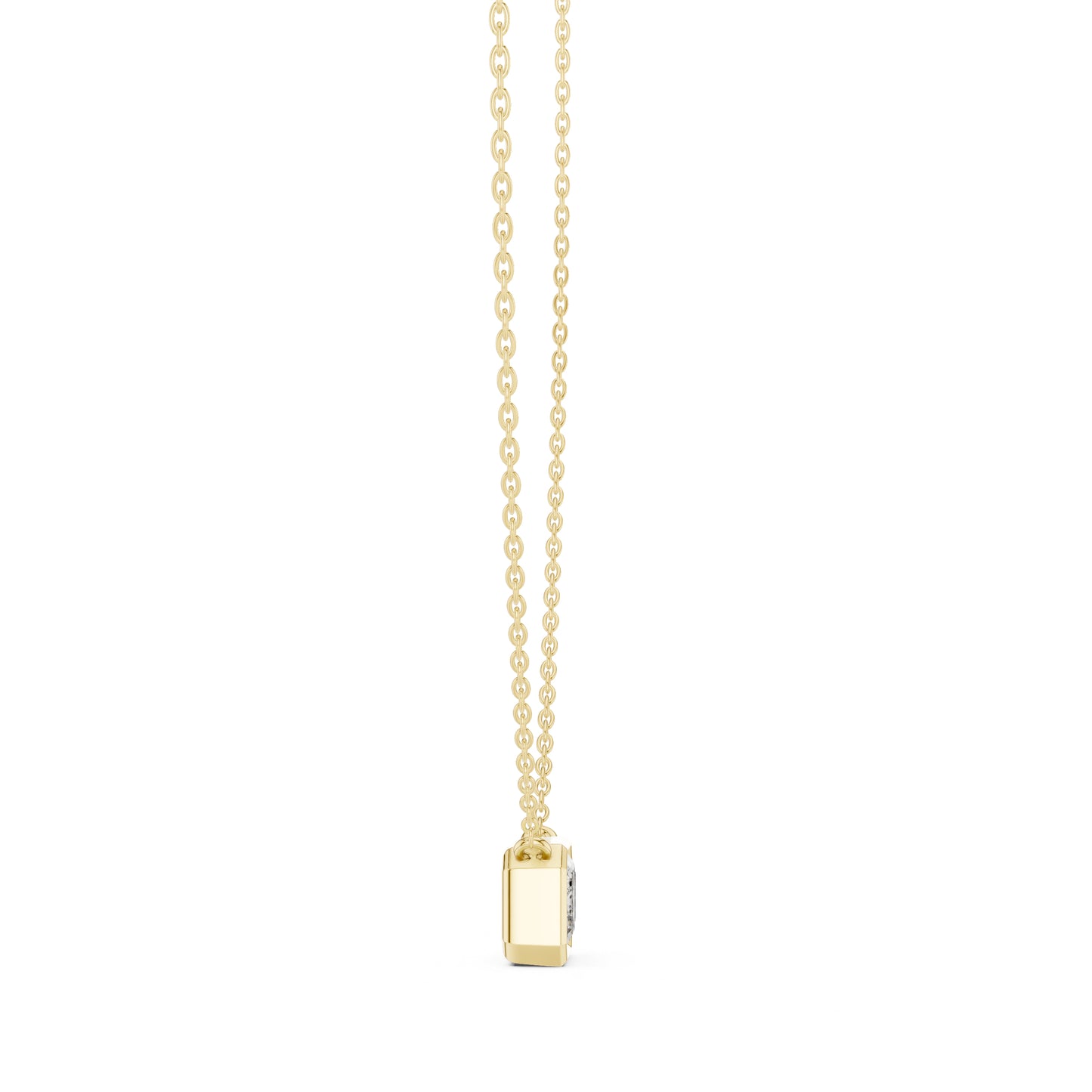 18K Yellow Gold Emerald Lab-Grown Diamond Pendant for Women | Office Wear | Pure Carat