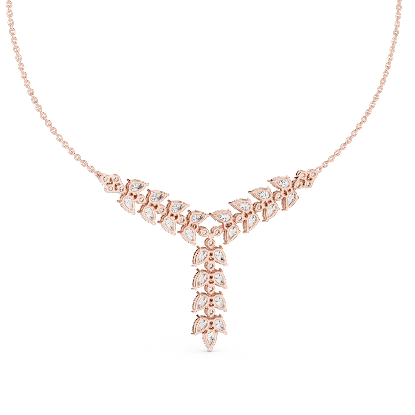 14k Rose Gold Pear/Round Lab-Grown Diamond Bridal Pendant for Women | Pure Carat