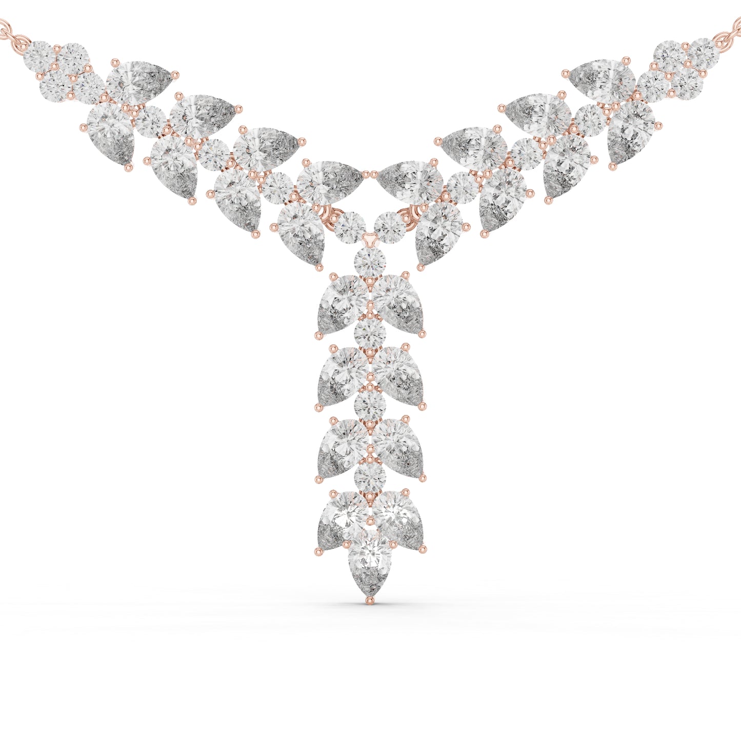 14k Rose Gold Pear/Round Lab-Grown Diamond Bridal Pendant for Women | Pure Carat