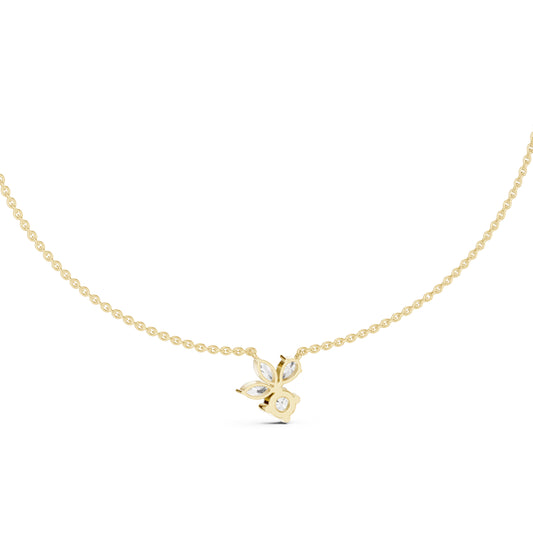 14k White Gold Marquise/Pear/Round Lab-Grown Diamond Everyday Wear Pendant | Pure Carat