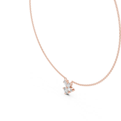 14k White Gold Marquise/Pear/Round Lab-Grown Diamond Everyday Wear Pendant | Pure Carat