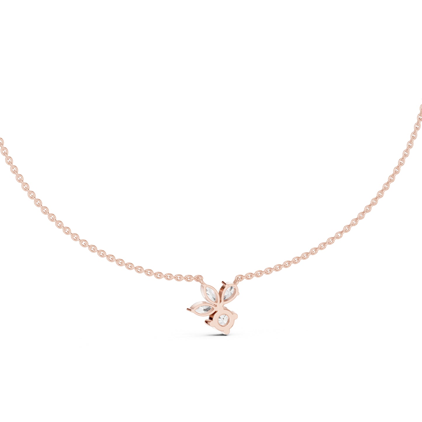 14k White Gold Marquise/Pear/Round Lab-Grown Diamond Everyday Wear Pendant | Pure Carat