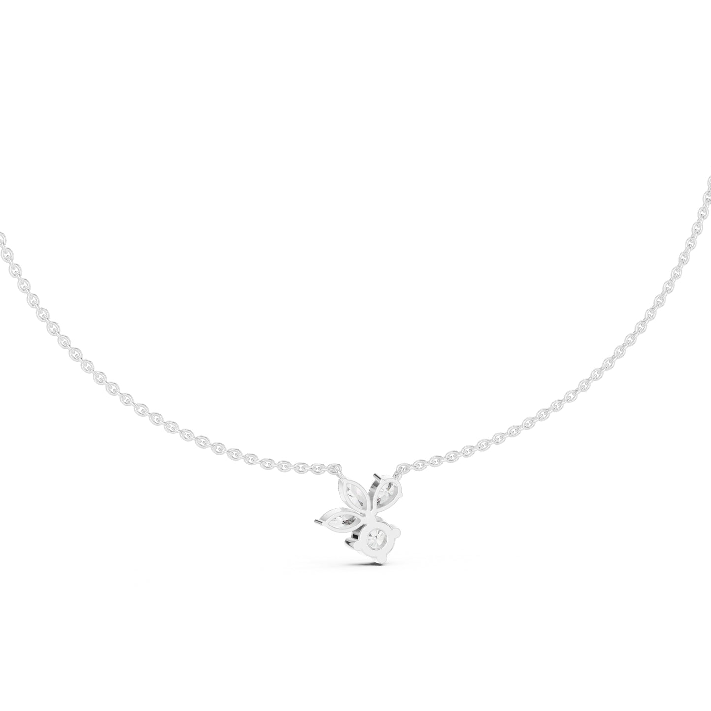 14k White Gold Marquise/Pear/Round Lab-Grown Diamond Everyday Wear Pendant | Pure Carat