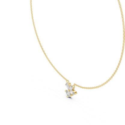 14k White Gold Marquise/Pear/Round Lab-Grown Diamond Everyday Wear Pendant | Pure Carat