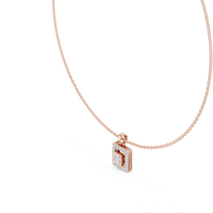 18k White Gold Princess/Round Lab-Grown Diamond Party Wear Pendant for Women | Pure Carat