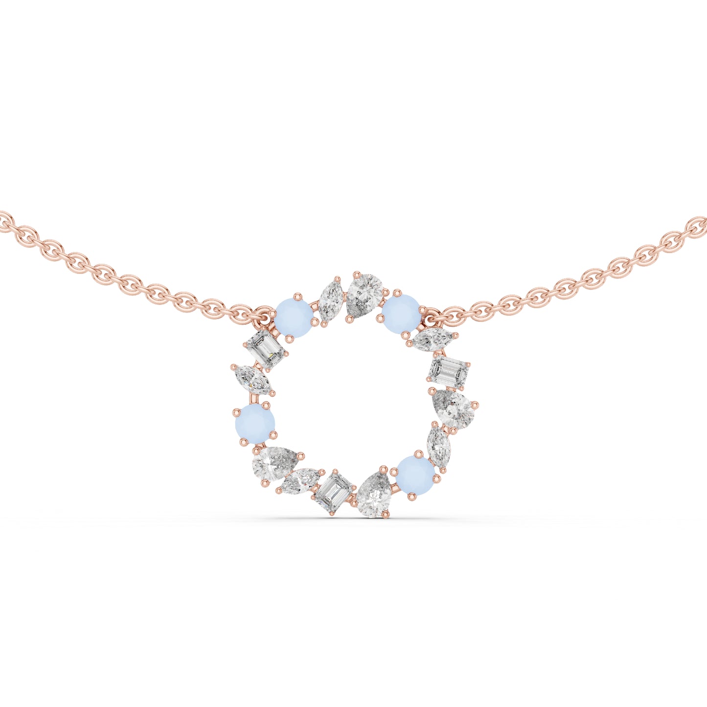 18k Rose Gold Marquise/Pear/Emerald/Round Cut Diamond Engagement Pendant for Women | Pure Carat