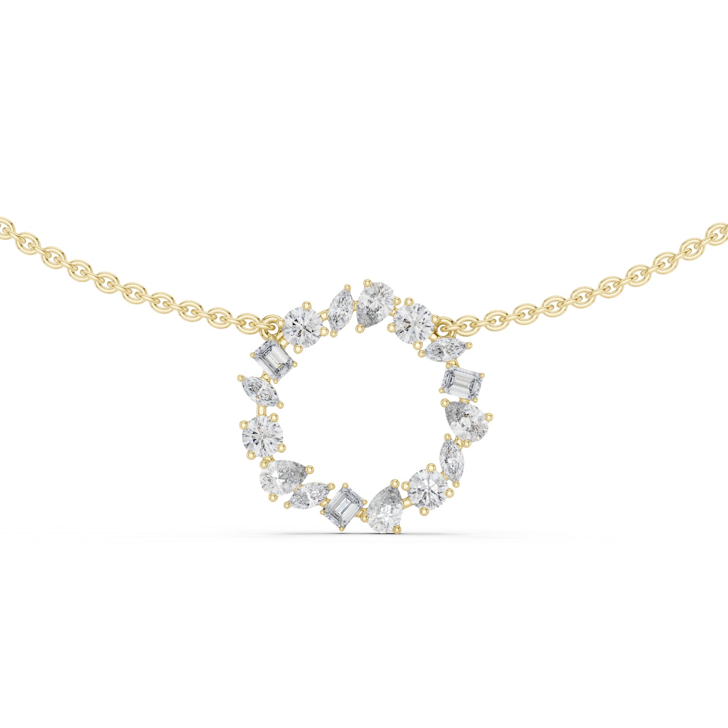 18k Rose Gold Marquise/Pear/Emerald/Round Cut Diamond Engagement Pendant for Women | Pure Carat