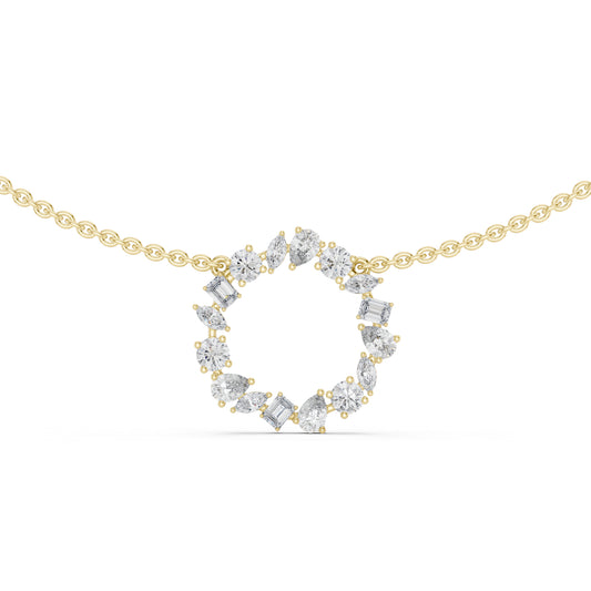 18k Rose Gold Marquise/Pear/Emerald/Round Cut Diamond Engagement Pendant for Women | Pure Carat