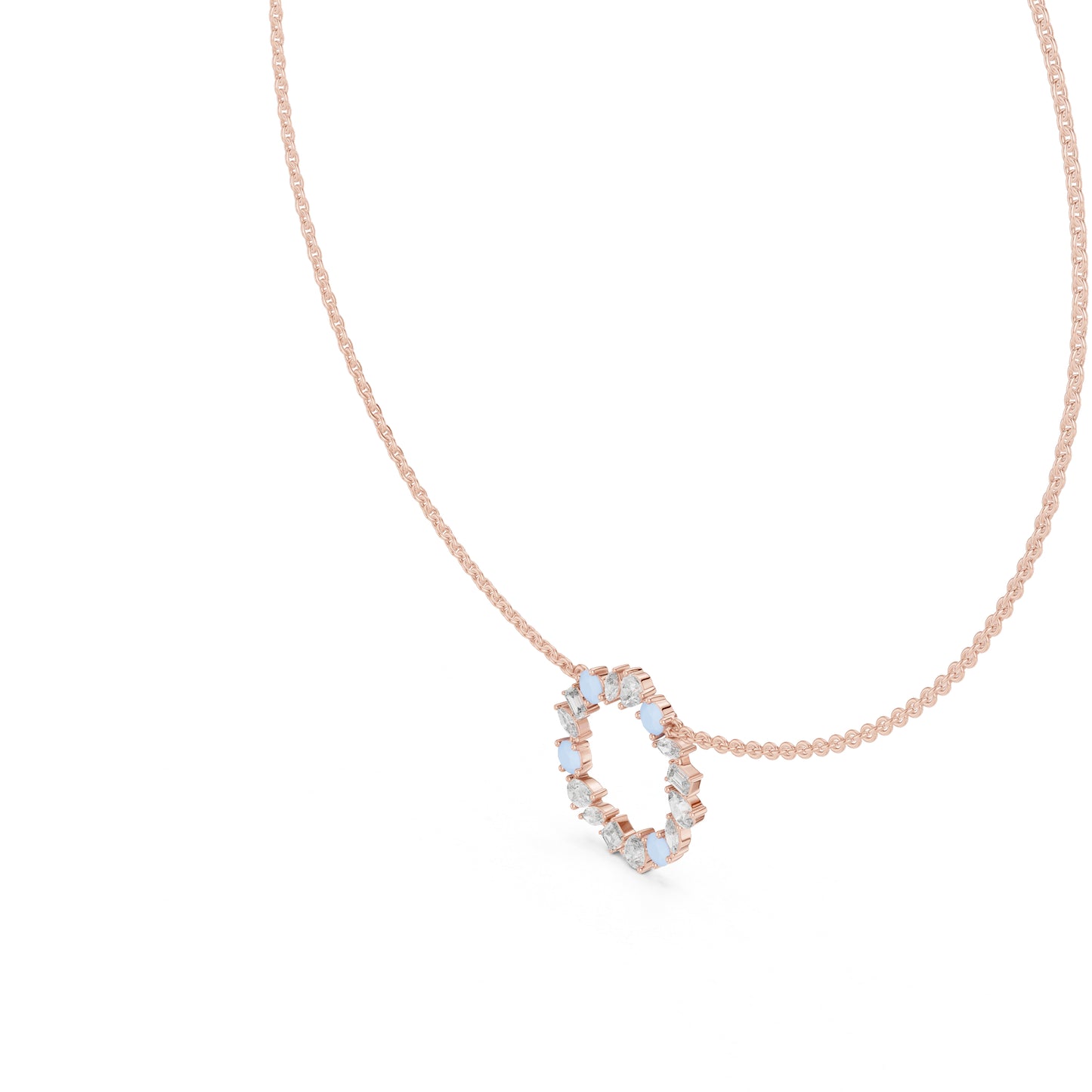 18k Rose Gold Marquise/Pear/Emerald/Round Cut Diamond Engagement Pendant for Women | Pure Carat