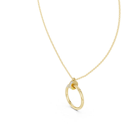 18K Yellow Gold Round Lab-Grown Diamond Pendant for Women | Anniversary Gift | Pure Carat