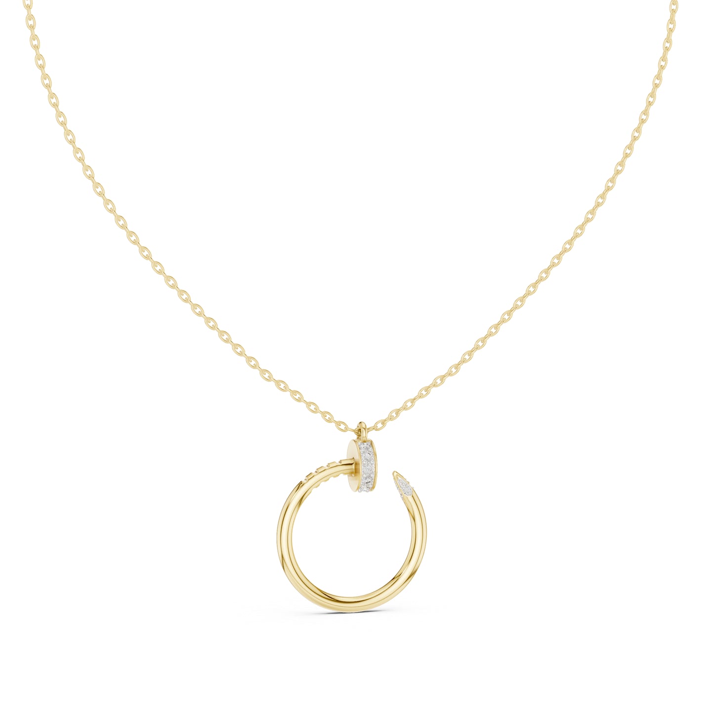 18K Yellow Gold Round Lab-Grown Diamond Pendant for Women | Anniversary Gift | Pure Carat