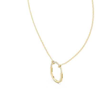 14K Yellow Gold Round Lab-Grown Diamond Pendant for Women | Office Wear | Pure Carat
