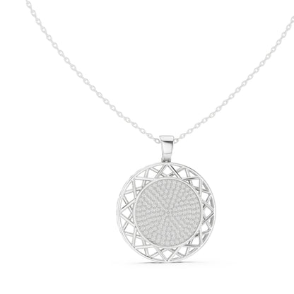 18K White Gold Round Lab-Grown Diamond Pendant for Women | Wedding Wear | Pure Carat