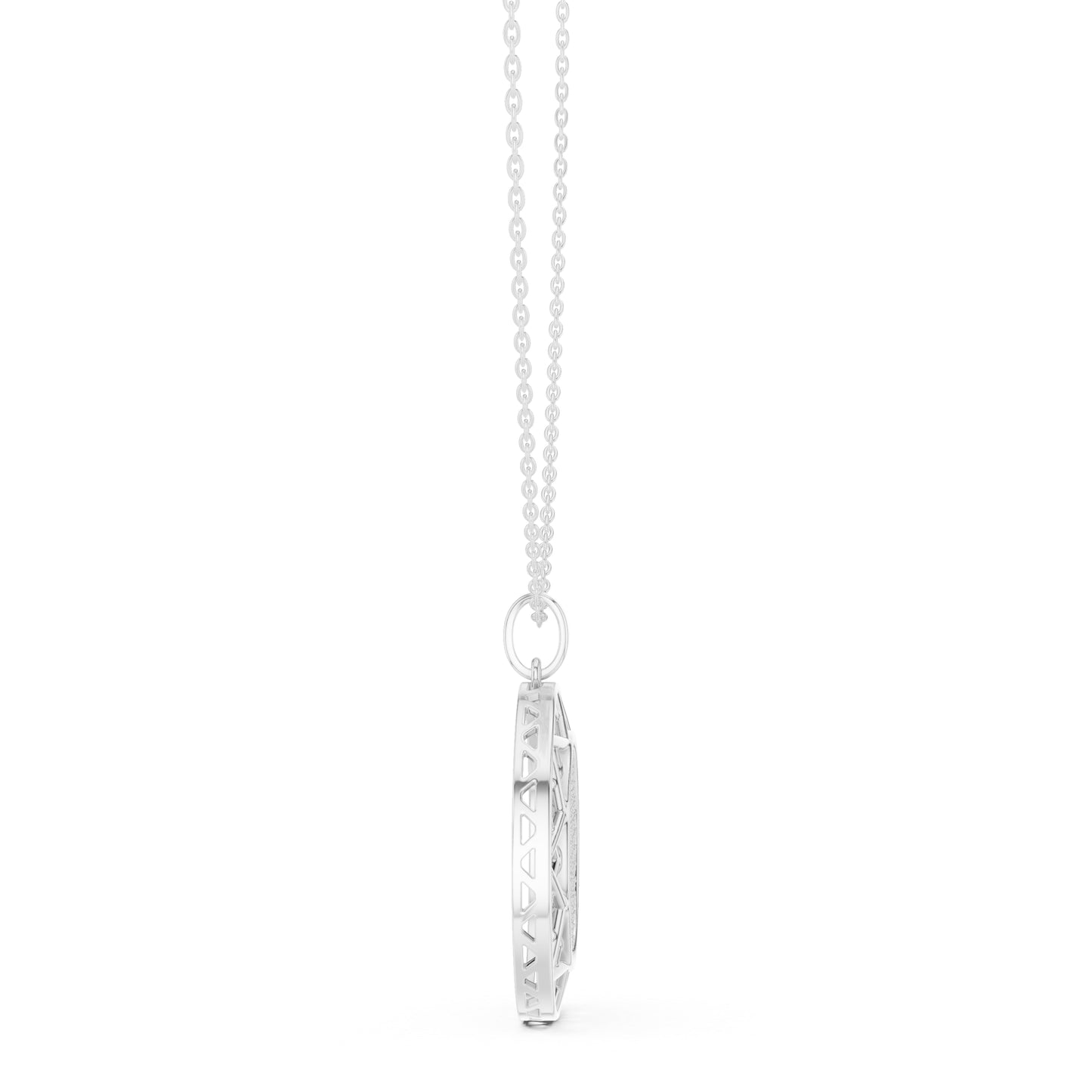 18K White Gold Round Lab-Grown Diamond Pendant for Women | Wedding Wear | Pure Carat