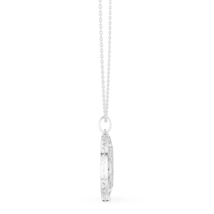 18K White Gold Round Lab-Grown Diamond Pendant for Women | Wedding Wear | Pure Carat