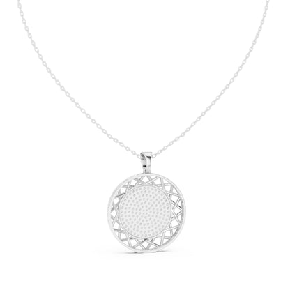 18K White Gold Round Lab-Grown Diamond Pendant for Women | Wedding Wear | Pure Carat
