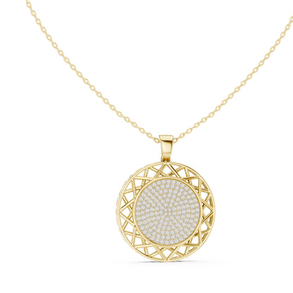 18K White Gold Round Lab-Grown Diamond Pendant for Women | Wedding Wear | Pure Carat