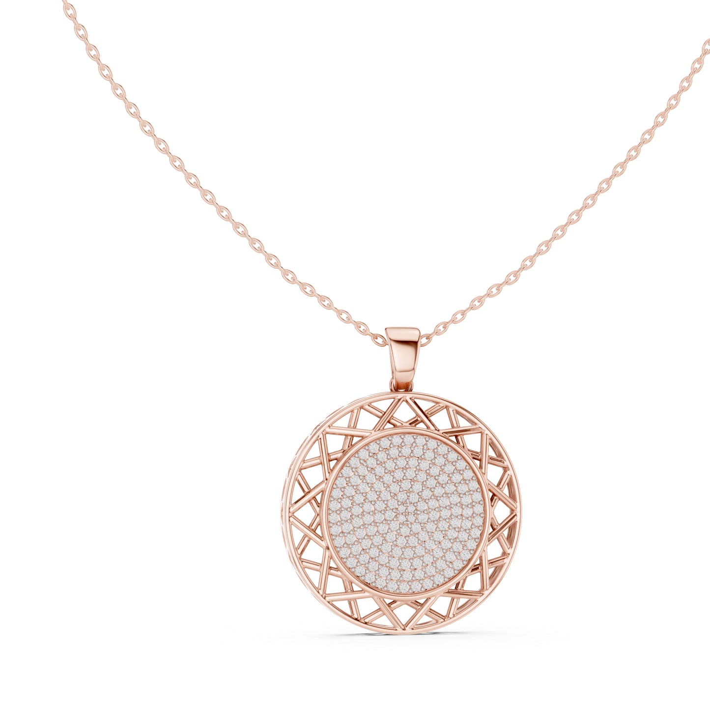 18K White Gold Round Lab-Grown Diamond Pendant for Women | Wedding Wear | Pure Carat