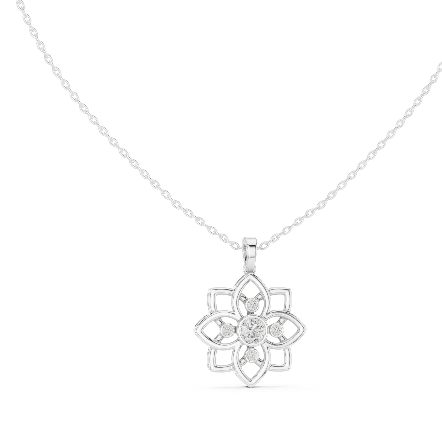 18K Rose Gold Round Lab-Grown Diamond Pendant for Women | Engagement | Pure Carat