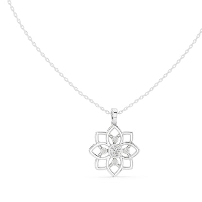 18K Rose Gold Round Lab-Grown Diamond Pendant for Women | Engagement | Pure Carat