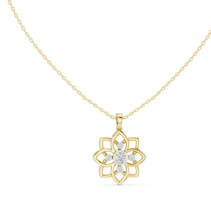 18K Rose Gold Round Lab-Grown Diamond Pendant for Women | Engagement | Pure Carat